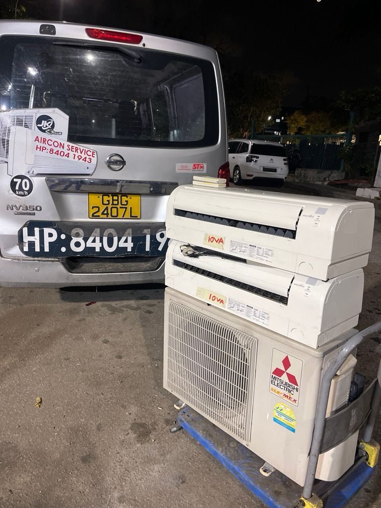 Aircon servicing in progress